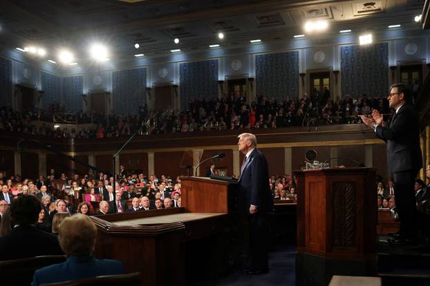 U.S. President Trump delivers a speech to a joint session of Congress