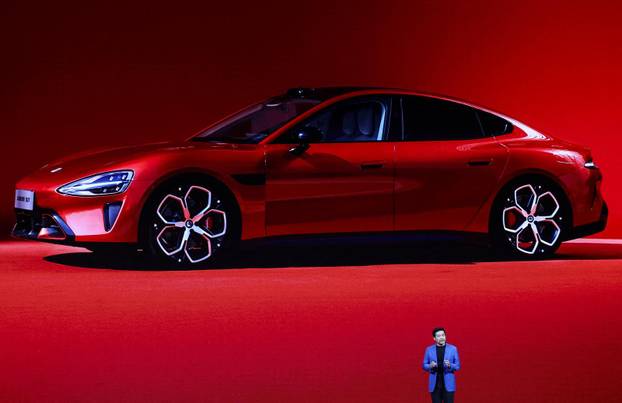 Chinese tech giant Xiaomi unveils new generation of SU7 electric vehicle, in Beijing