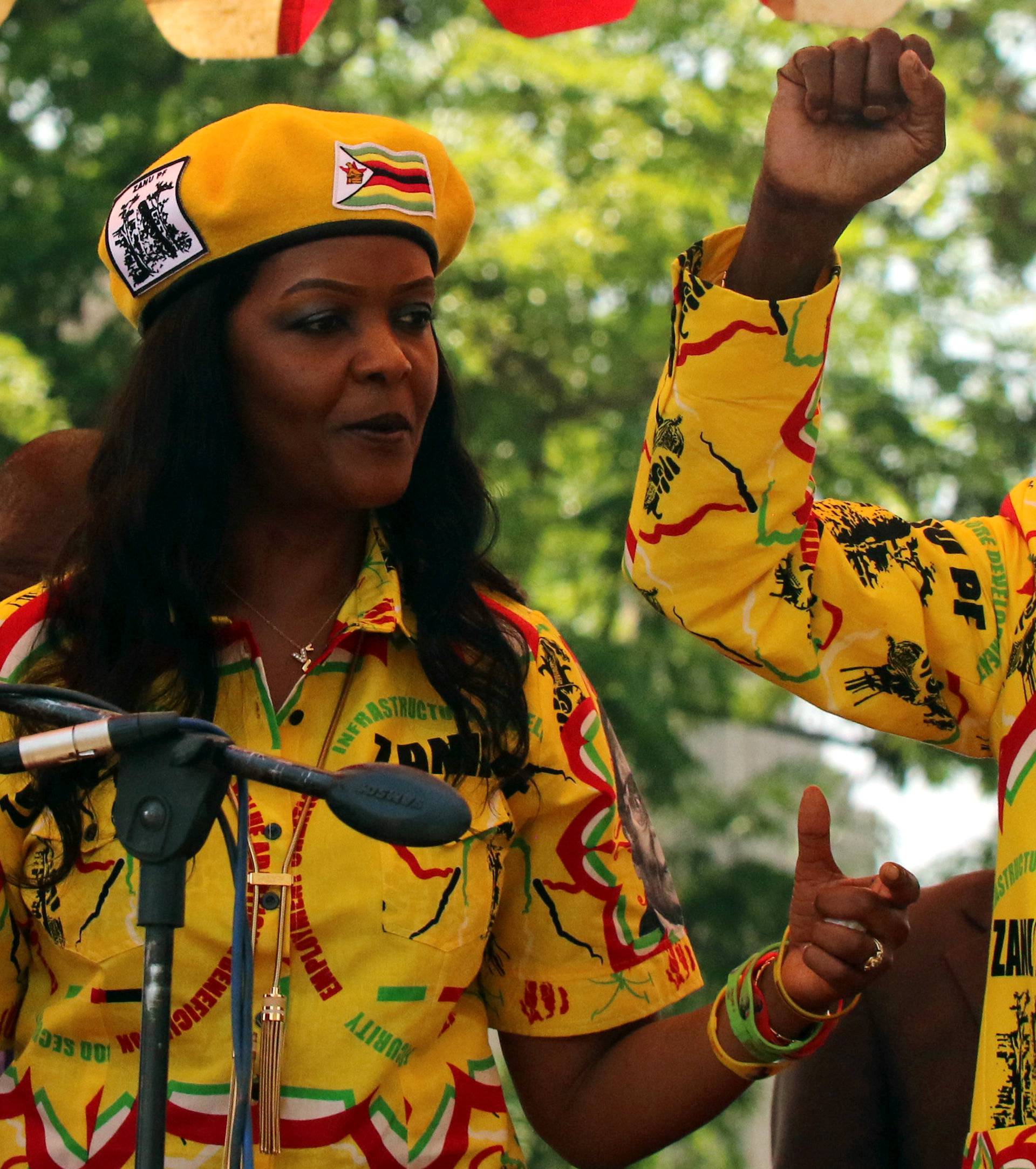 President Robert Mugabe and his wife Grace Mugabe attend a rally of his ruling ZANU-PF party in Harare