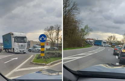 Sudarili se kamion i auto u Kerestincu: Jedan čovjek je ozlijeđen i prevezen u bolnicu