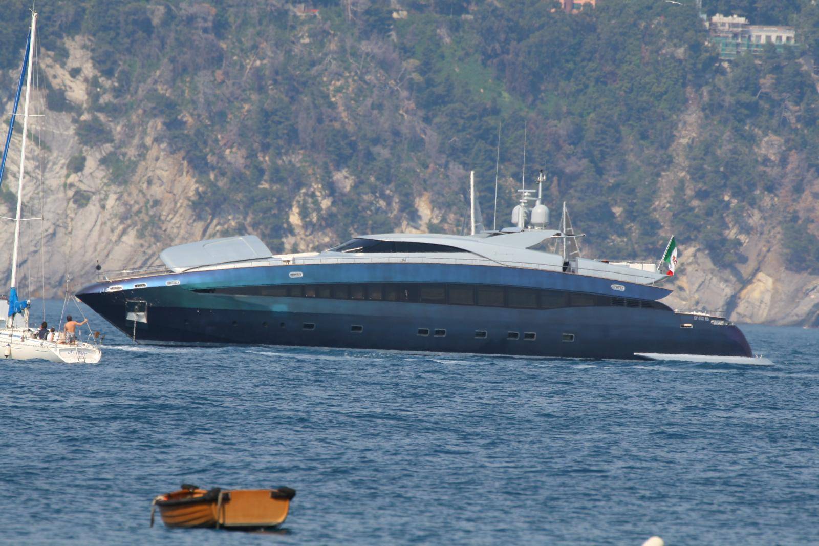 Roberto Cavalli on his yacht in Portofino, Liguria, Italy