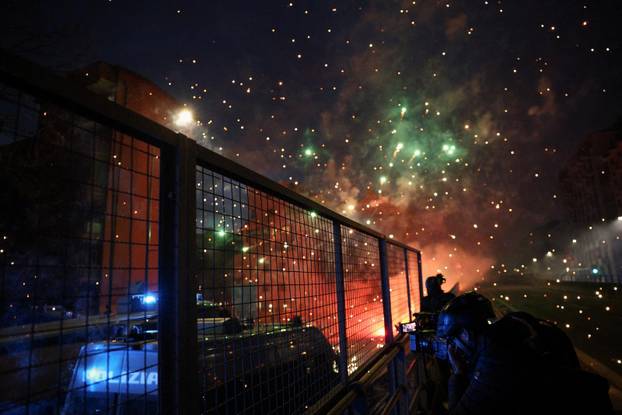Demonstrators protest the 2026 Winter Olympics in Milan
