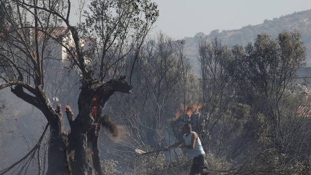 Wildfire near Koropi, in Greece