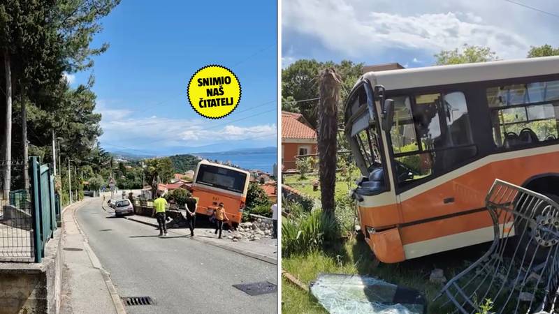 VIDEO Kaos kod Rijeke: Prazan autobus krenuo nizbrdo sa stajališta i zabio se u ogradu