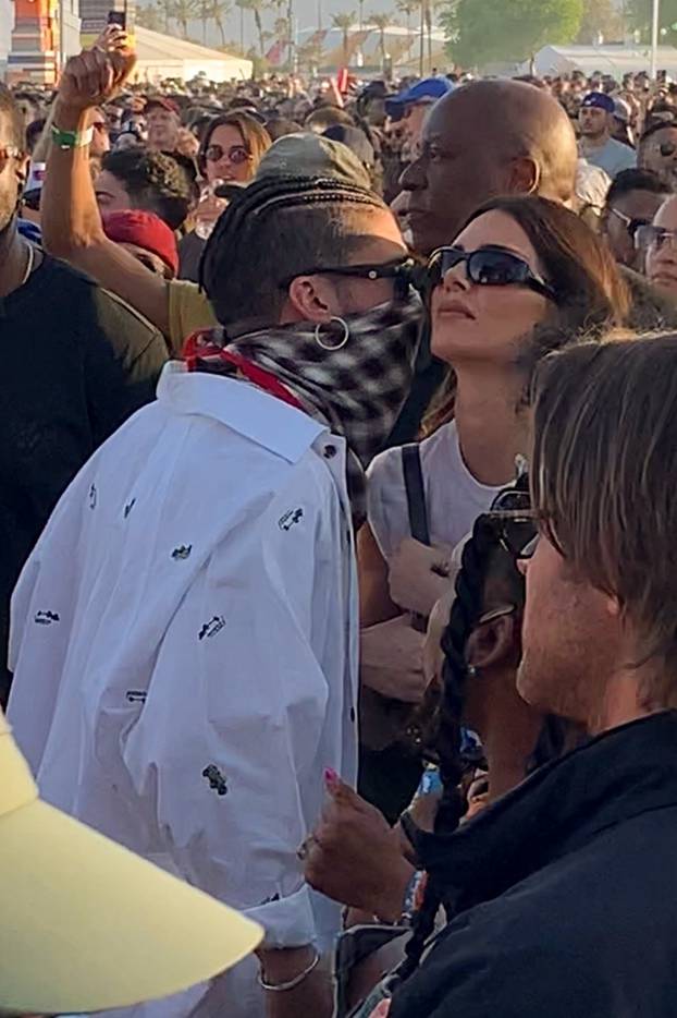 *EXCLUSIVE* Kendall Jenner and Bad Bunny show some PDA at Coachella