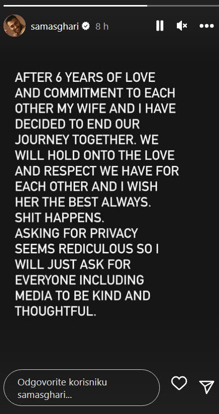 Sam Asghari oglasio se prvi put nakon razvoda: 'Želim joj sve najbolje, sr*nja se događaju...'