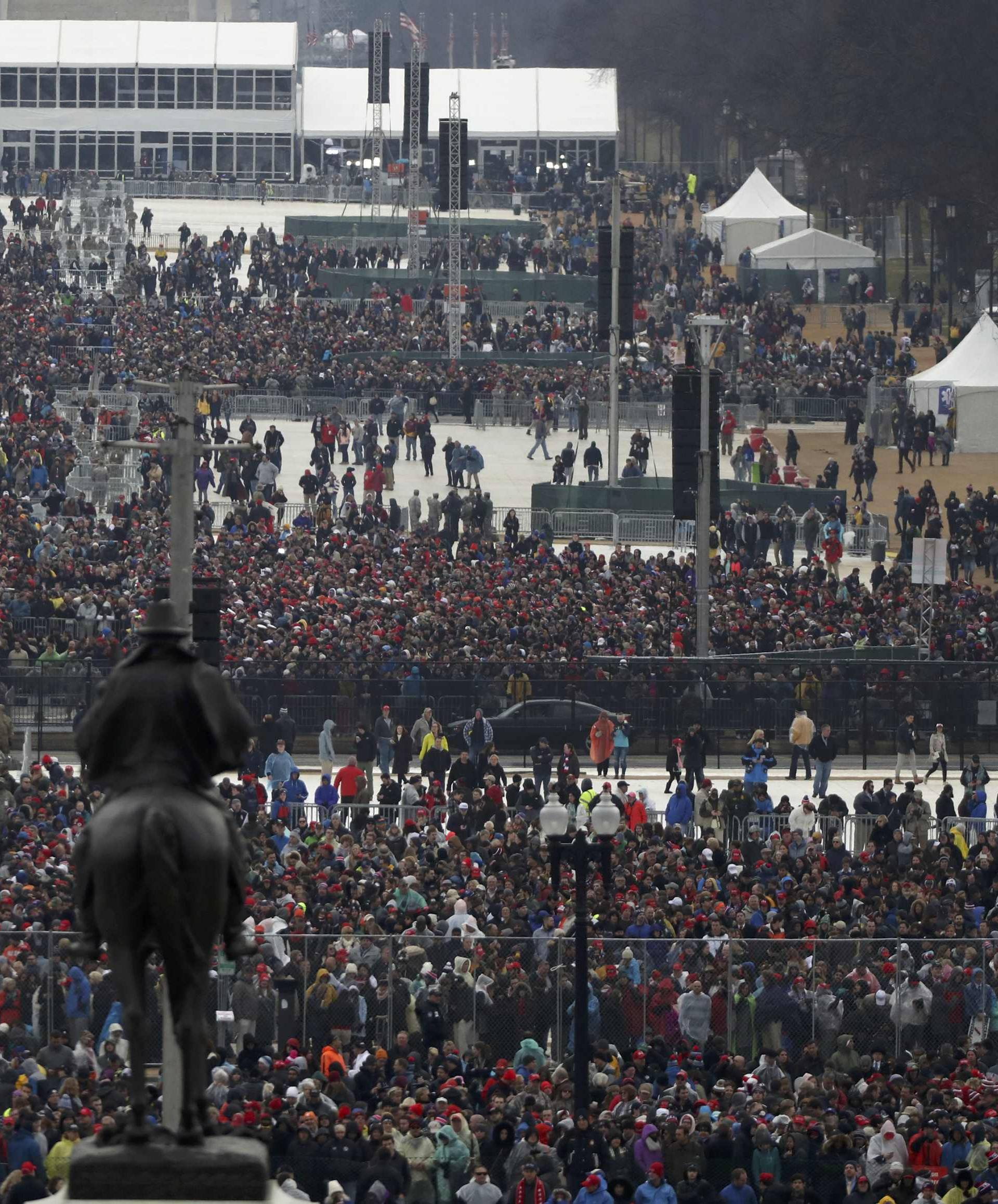 General view of attendees at the presidential inauguration of President-elect Donald Trump at the U.S. Capitol in Washington