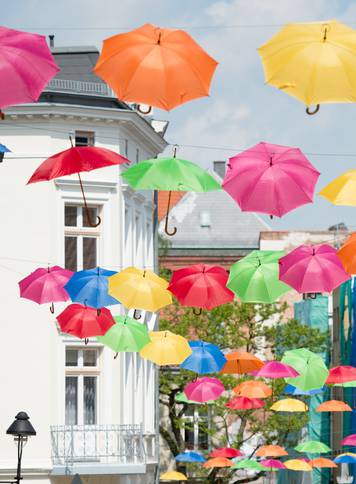 Colourful umbrellas