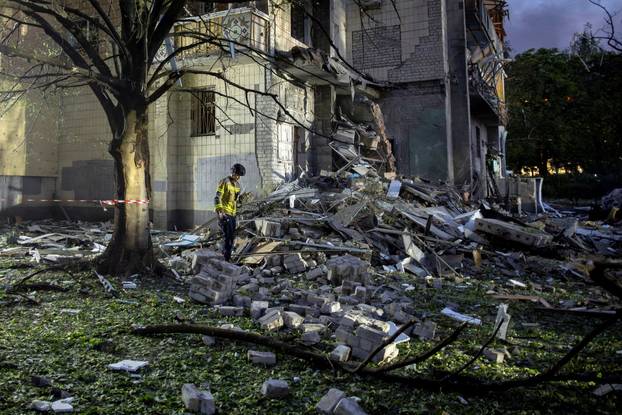 Aftermath of Russian missile and drone attack in Kyiv