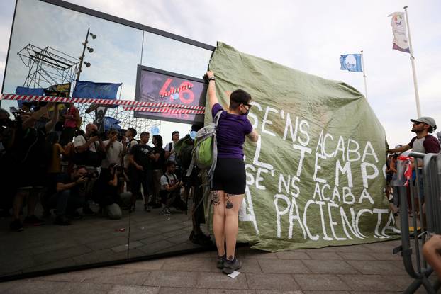 People protest against mass tourism in Barcelona