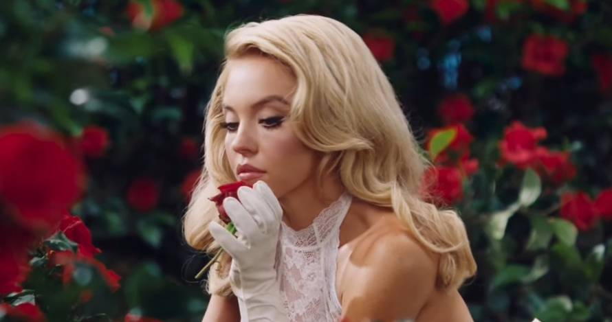 Stdney Sweeney does gardening in new lingerie range