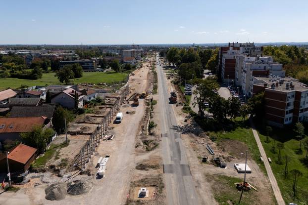 Napredak radova na Sarajevskoj cesti u Novom Zagrebu snimljen iz zraka