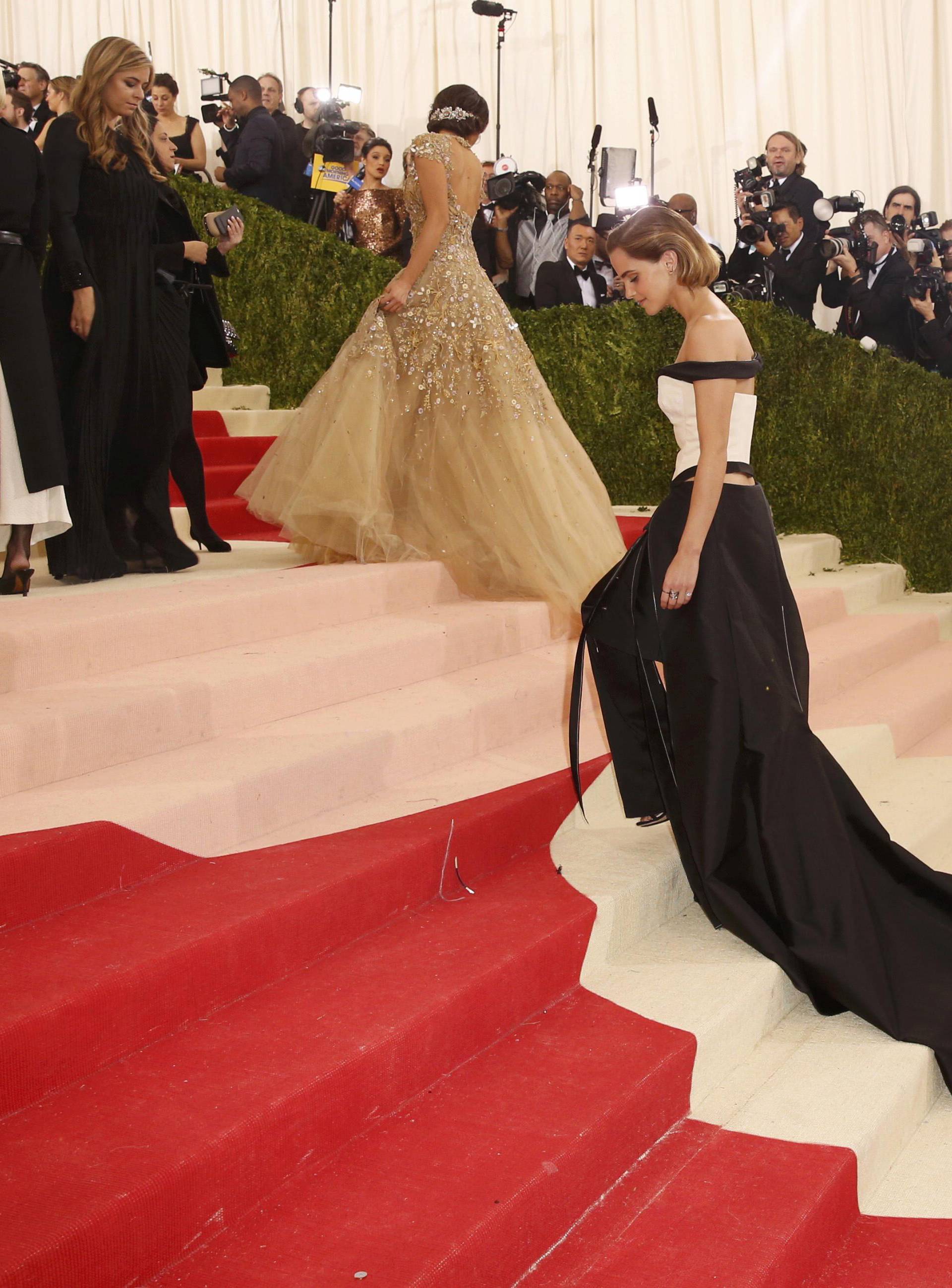 Actress Emma Watson arrives at the Met Gala in New York