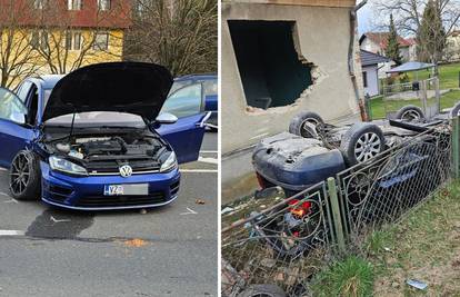 Bizarna nesreća kod Varaždina: Pretjecao je, zabio se u auto pa odletio u kuću. Pet ozlijeđenih