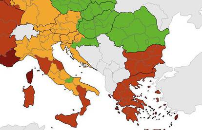 Nova korona karta: Hrvatska je u narančastom, Zagreb nije u crvenom,  Slavonija je zelena