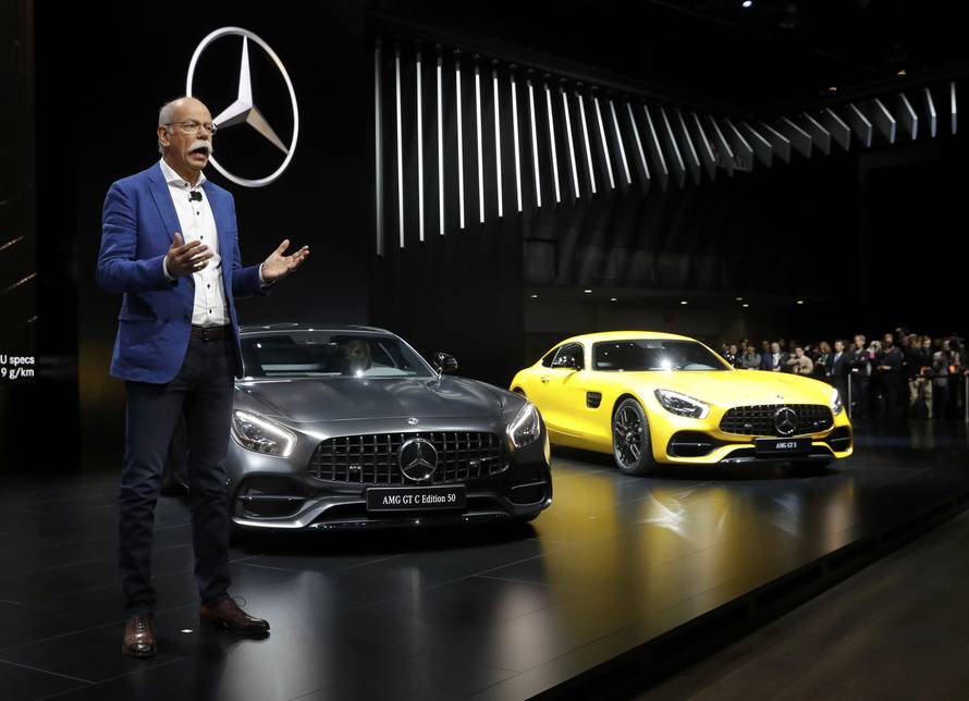Daimler chairman Dieter Zetsche speaks during the North American International Auto Show in Detroit