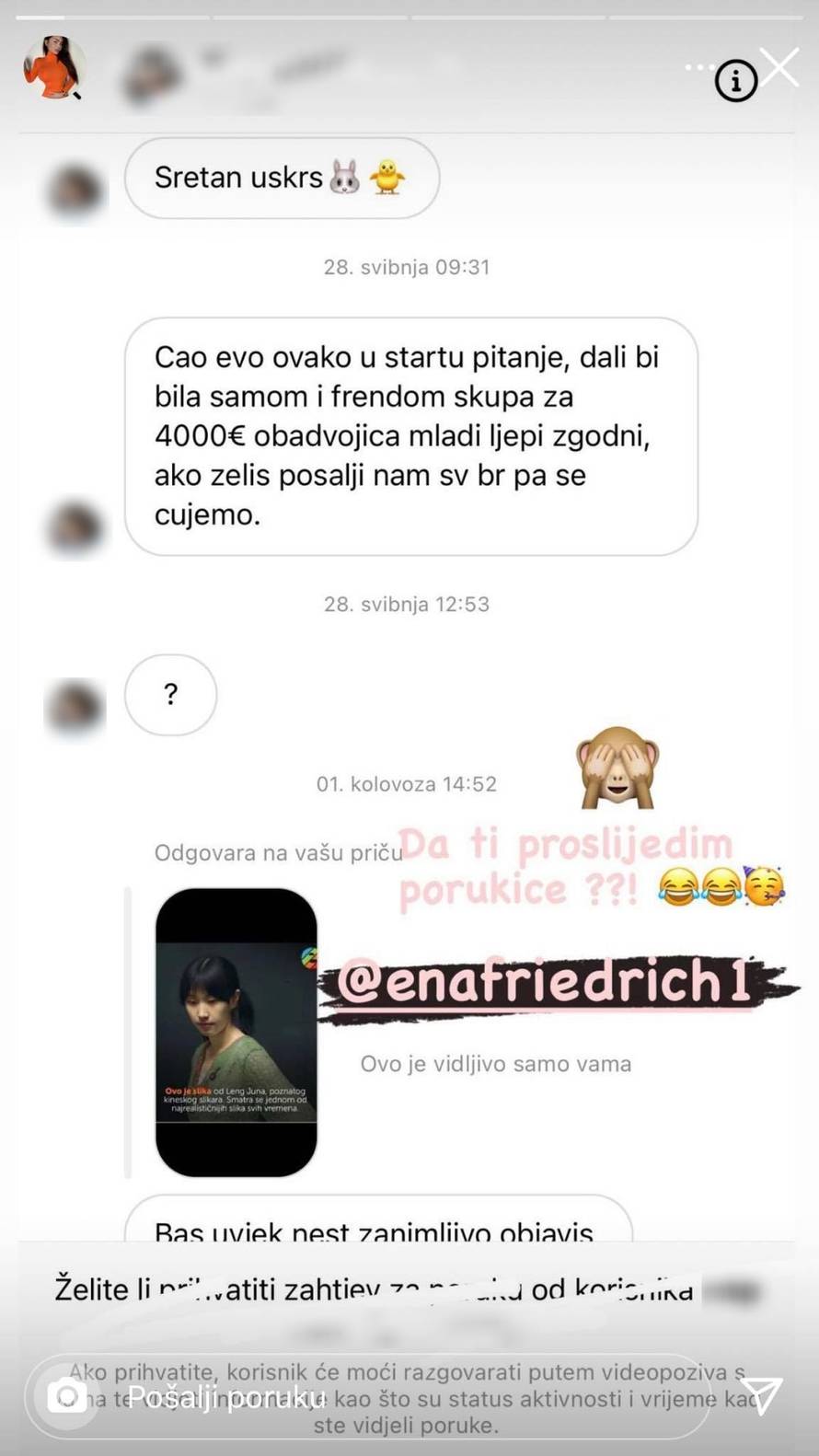 Mandarina objavila Hrvate koji joj nude novac: Za seks 4000 €