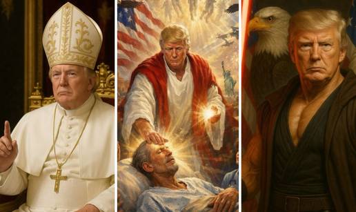 FOTO NAJLU&Dstrok;E OBJAVE TRUMPA Sebe prikazao kao Isusa i papu. Igrao i nogomet s Ronaldom...