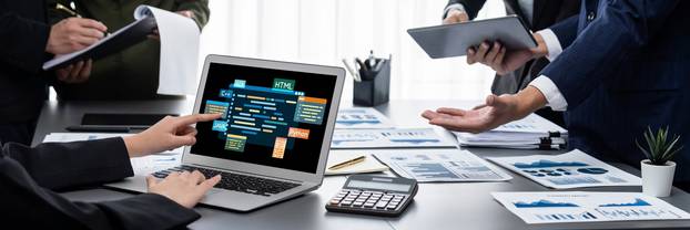 Software,Development,Or,Programming,Work,With,Coding,Screen,Of,Various