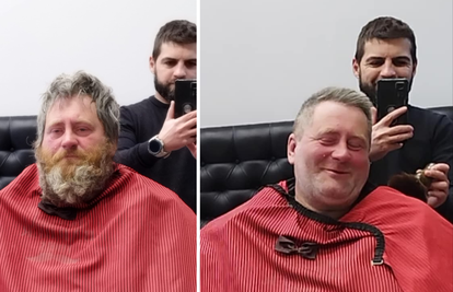 VIDEO Pogledajte nevjerojatnu transformaciju: Frizer je besplatno ošišao beskućnika