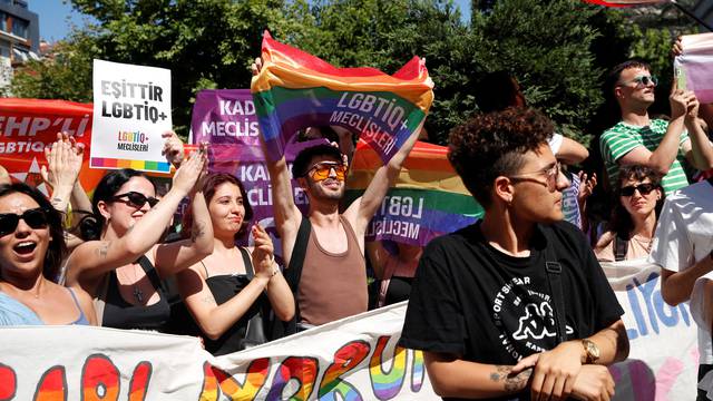 Turkey's LGBTQ+ community gather for a Pride parade, in Istanbul