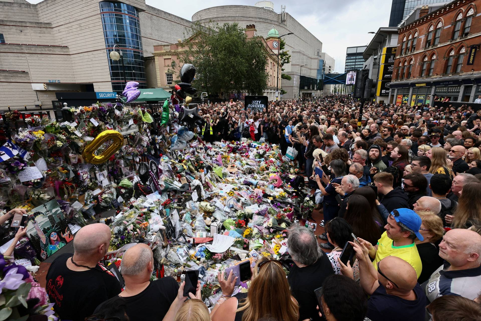 Ozzy Osbourne's funeral cortege travels through Birmingham