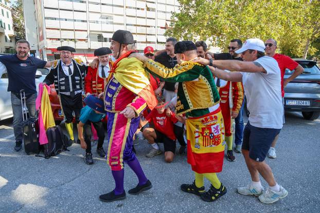 Split:  Hrvatski i španjolski navijači u sjajnoj atmosferi uoči utakmice Lige nacija