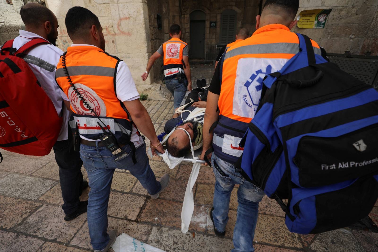 Israeli police clash with Palestinians at the compound that houses Al-Aqsa Mosque in Jerusalem