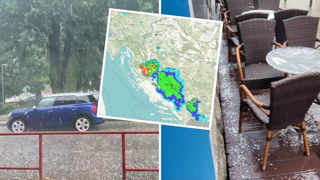 VIDEO Stiže hladna fronta, tuča i grmljavina pogodili su Gospić: 'Ljudi su jurili da sklone vozila'