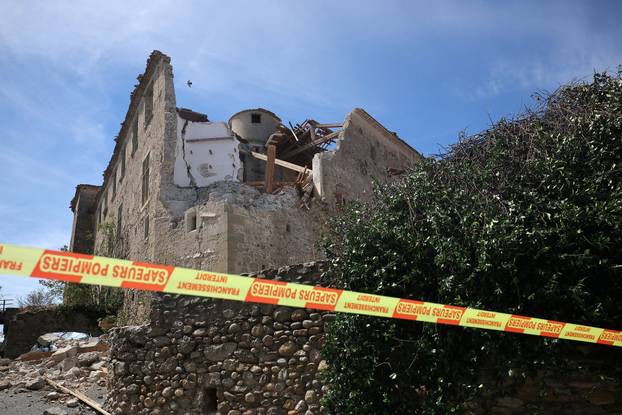 Aftermath of a tornado in Pomas in the Aude region of southern France
