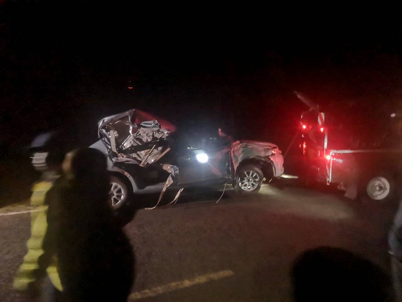 The wreckage of the vehicle in which Kenya's marathon world record holder Kelvin Kiptum and his coach were killed is towed from the scene of the accident near Eldoret