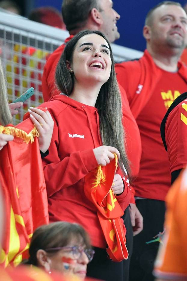 Varaždin: Navijači na utakmici IHF Svjetskog rukometnog prvenstva 2025., Mađarska - Sjeverna Makedonija