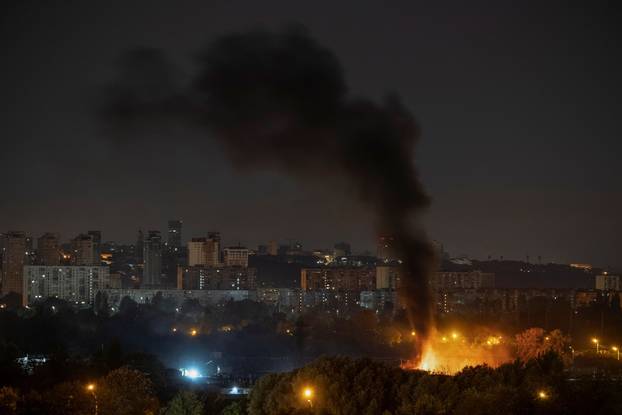 Russian drone and missile strike in Kyiv