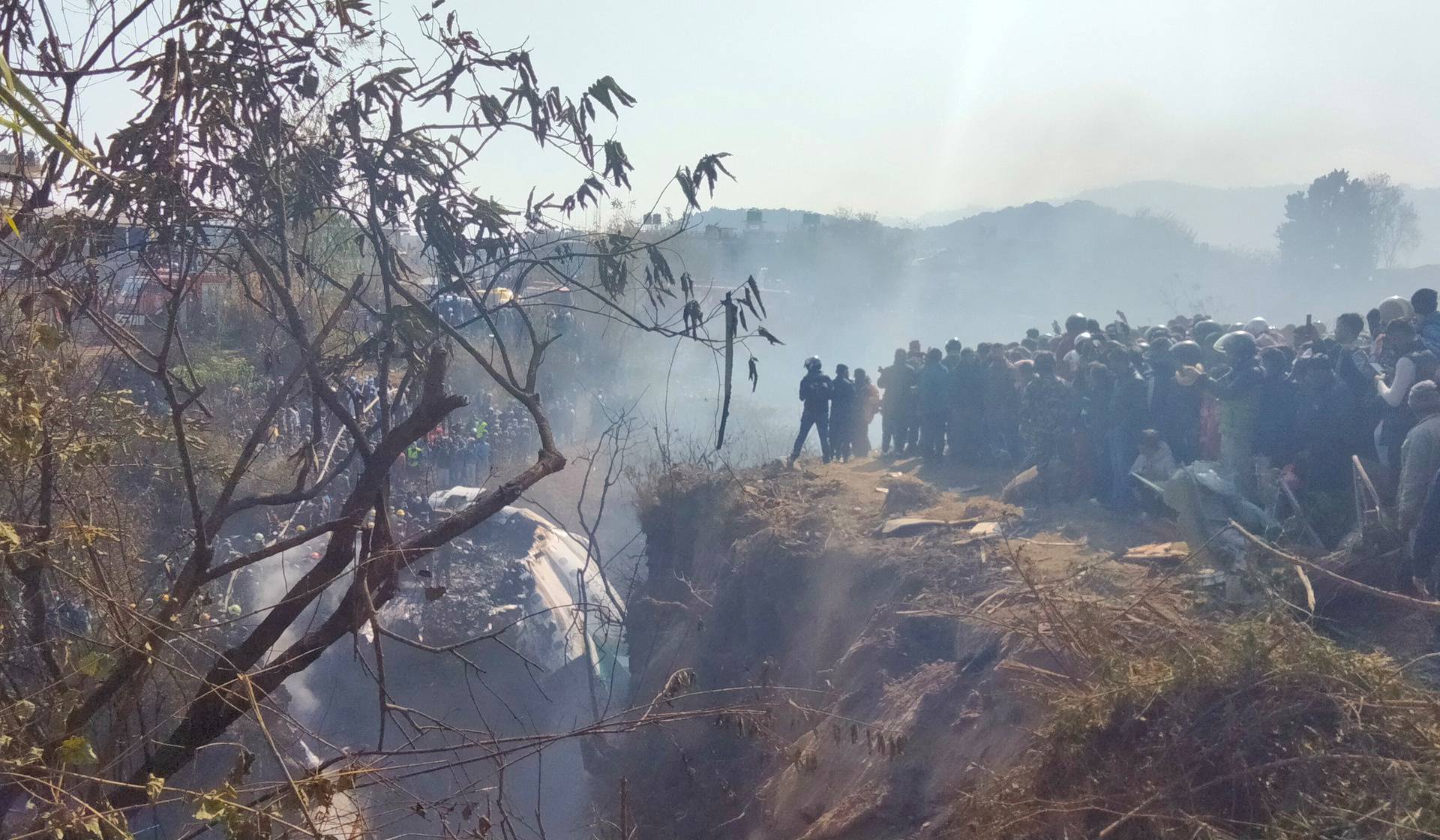 An aircraft carrying 72 people crashed in Pokhara