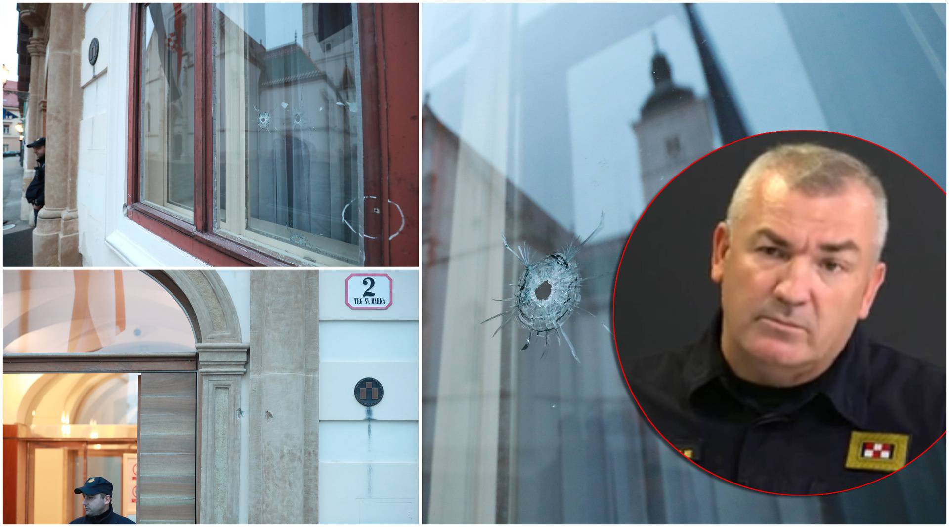 Na zgradi Vlade vidljive su rupe od metaka: 'Mladić je pucao na tri policajca,  motiv nije osoban'