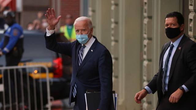 U.S. President-elect Biden departs after spending the day at his transition headquarters in Wilmington, Delaware