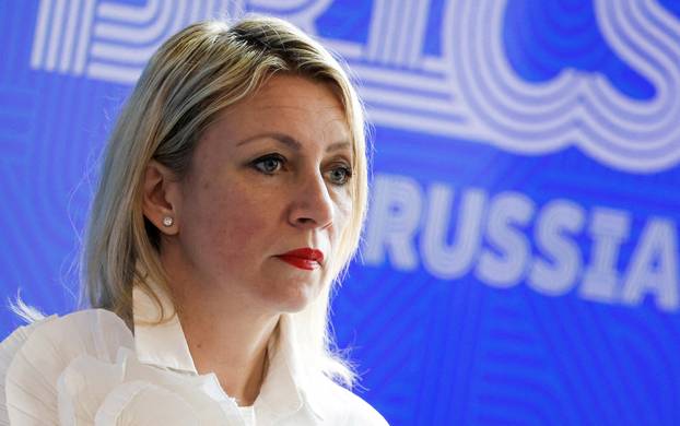 FILE PHOTO: Spokeswoman of Russian Foreign Ministry Maria Zakharova attends a press conference in Nizhny Novgorod