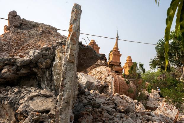Aftermath of strong earthquake, in Mandalay