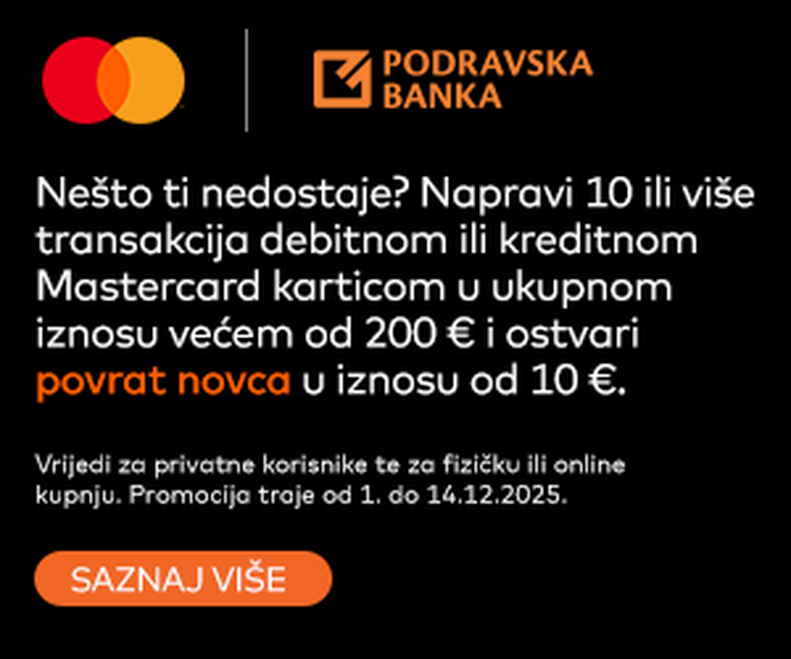 Ovih blagdana kupujte s Mastercard karticom Podravske banke i osvojite povrat novca!