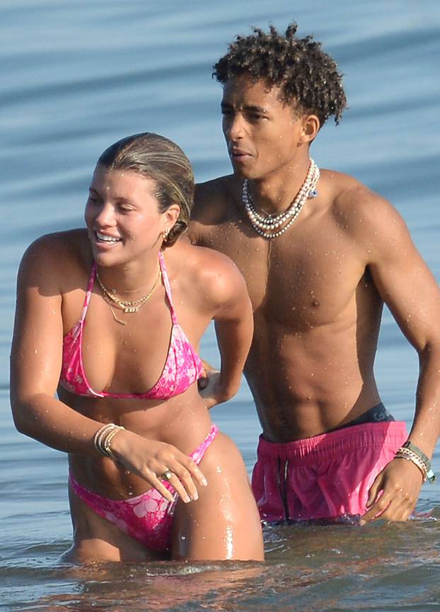 *NO WEB UNTIL 1415 EDT 7TH SEPT PREMIUM EXCLUSIVE* Jaden Smith and Sofia Richie pile on the PDA on a beach date - sparking rumours theyve rekindled their old romance.