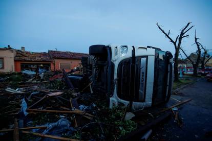 Aftermath of rare tornado in Moravska Nova Ves