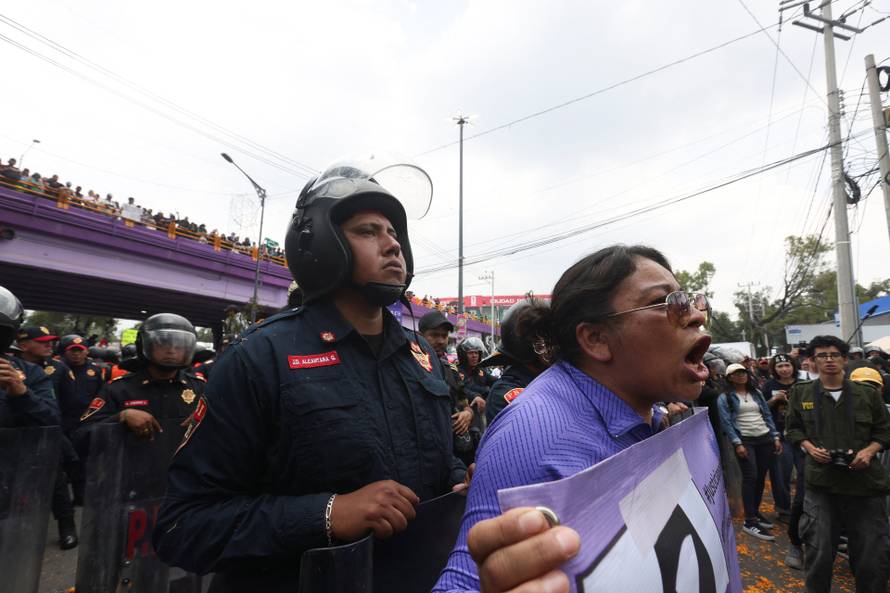 Protest march ahead of the opening match of the 2026 FIFA World Cup in Mexico City