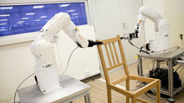 Robots assemble an Ikea chair in Singapore
