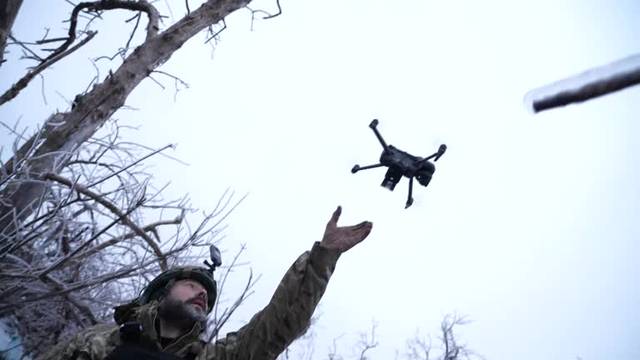 Ukrainian soldiers use drones to pin down Russian forces near Bakhmut