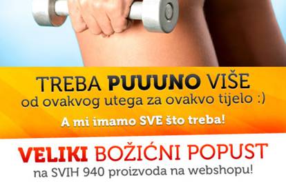 Fitness.com.hr: Božićni popust na svih 940 proizvoda