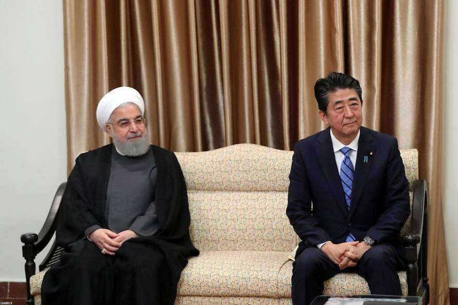 Iranian President Hassan Rouhani, Japan's Prime Minister Shinzo Abe meet with the Iran's Supreme Leader Ayatollah Ali Khamenei in Tehran