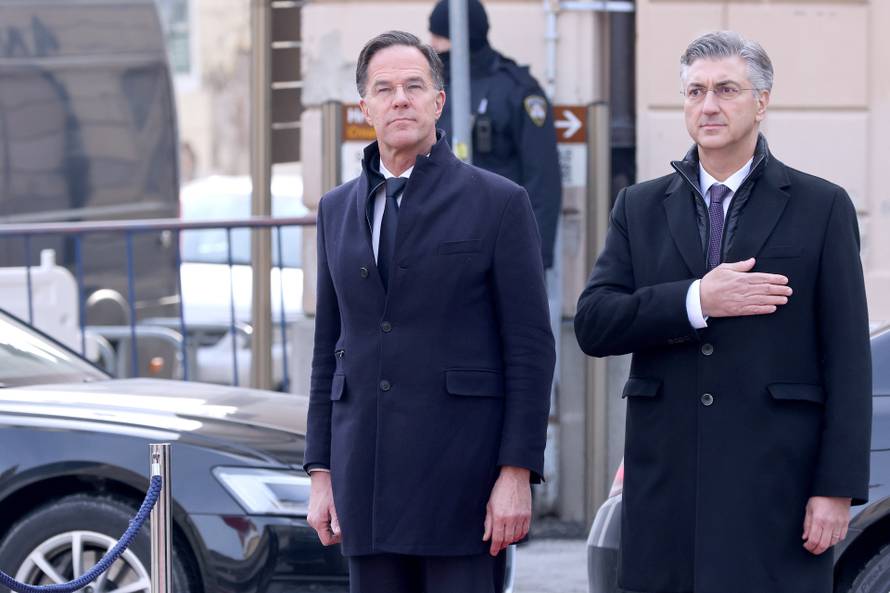 Zagreb: Plenković u Banskim dvorima primio glavnog tajnika NATO-a Marka Ruttea