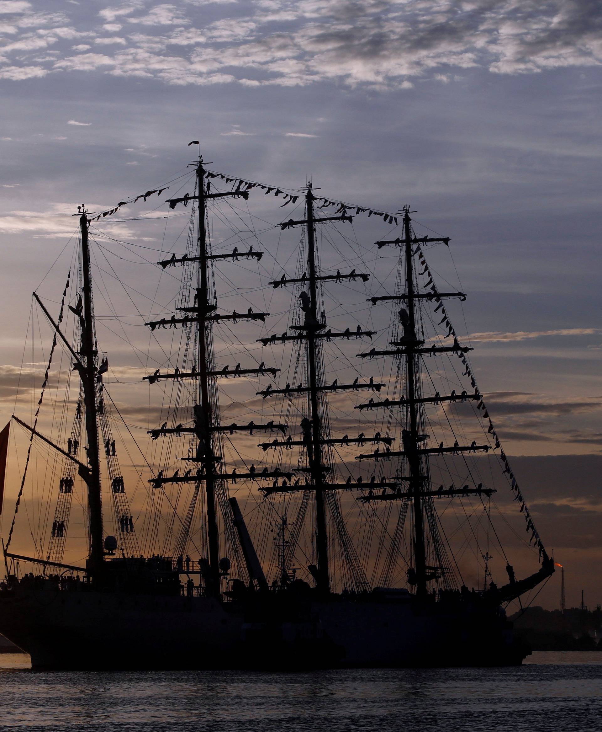 Peruvian naval training vessel Union arrives at the Havana harbour