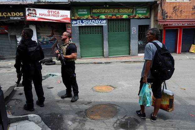 Police operation against drug trafficking at the favela do Penha in Rio de Janeiro