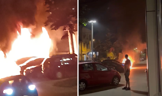 VIDEO Noćna drama u Zagrebu: Na parkingu su gorjela 4 auta